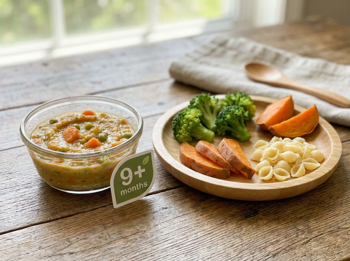 Baby 9 Monate essen: stückiger Brei, Tagesplan & 3 Rezepte